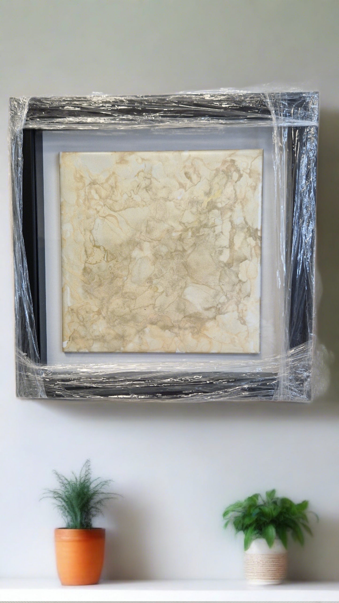 Original One of a Kind Alcohol Ink Fluid Art Modern Abstract Art, Professionally Framed