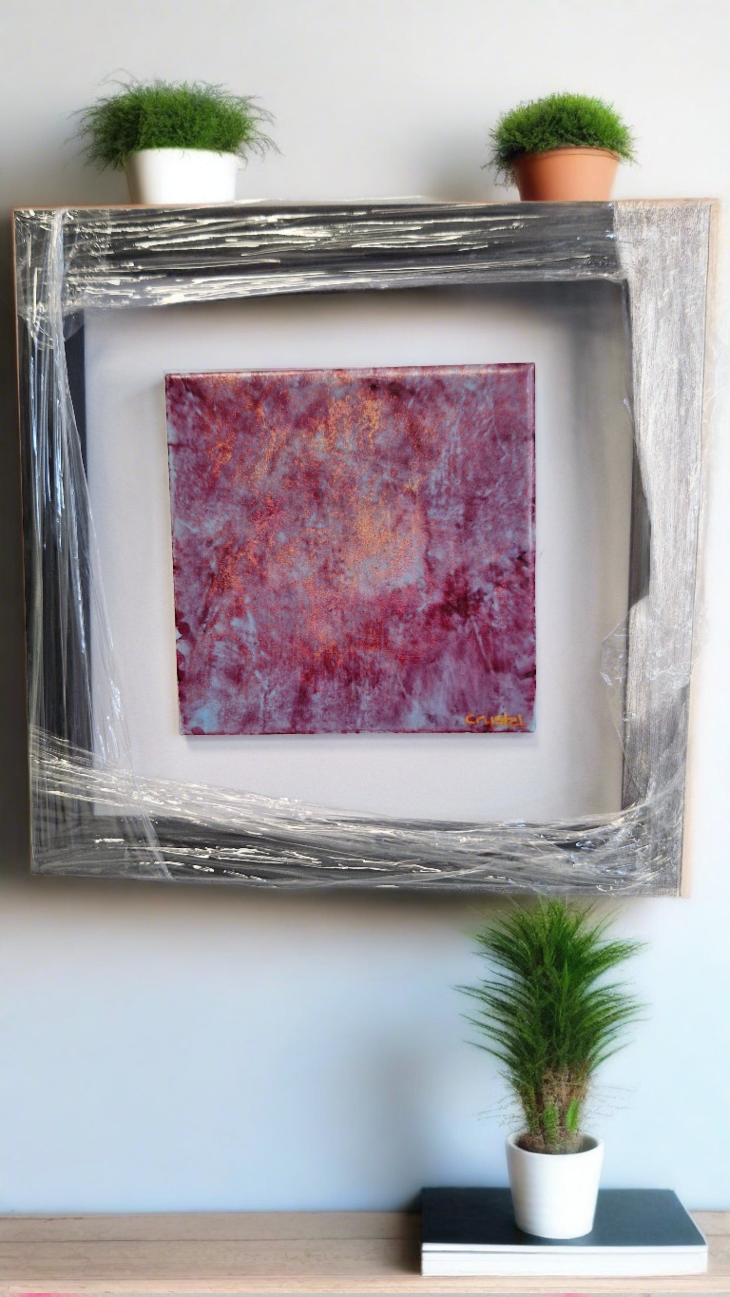 Original One of a Kind Alcohol Ink Fluid Art Modern Abstract Art, Professionally Framed