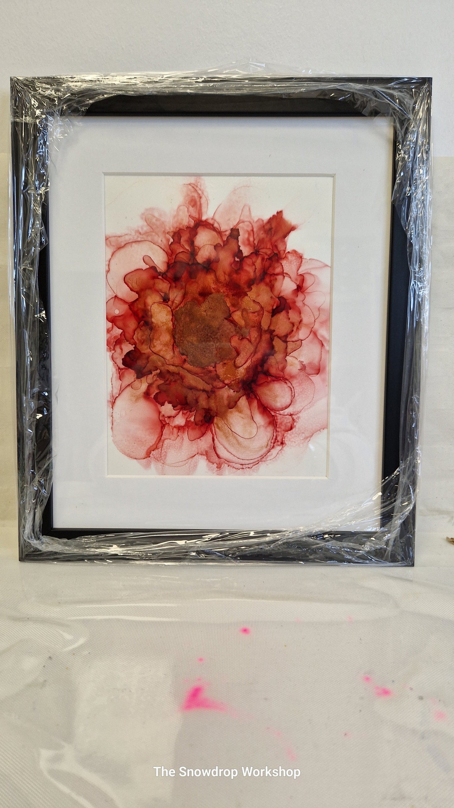 Original One of a Kind Alcohol Ink Fluid Art Modern Abstract Art, Professionally Framed