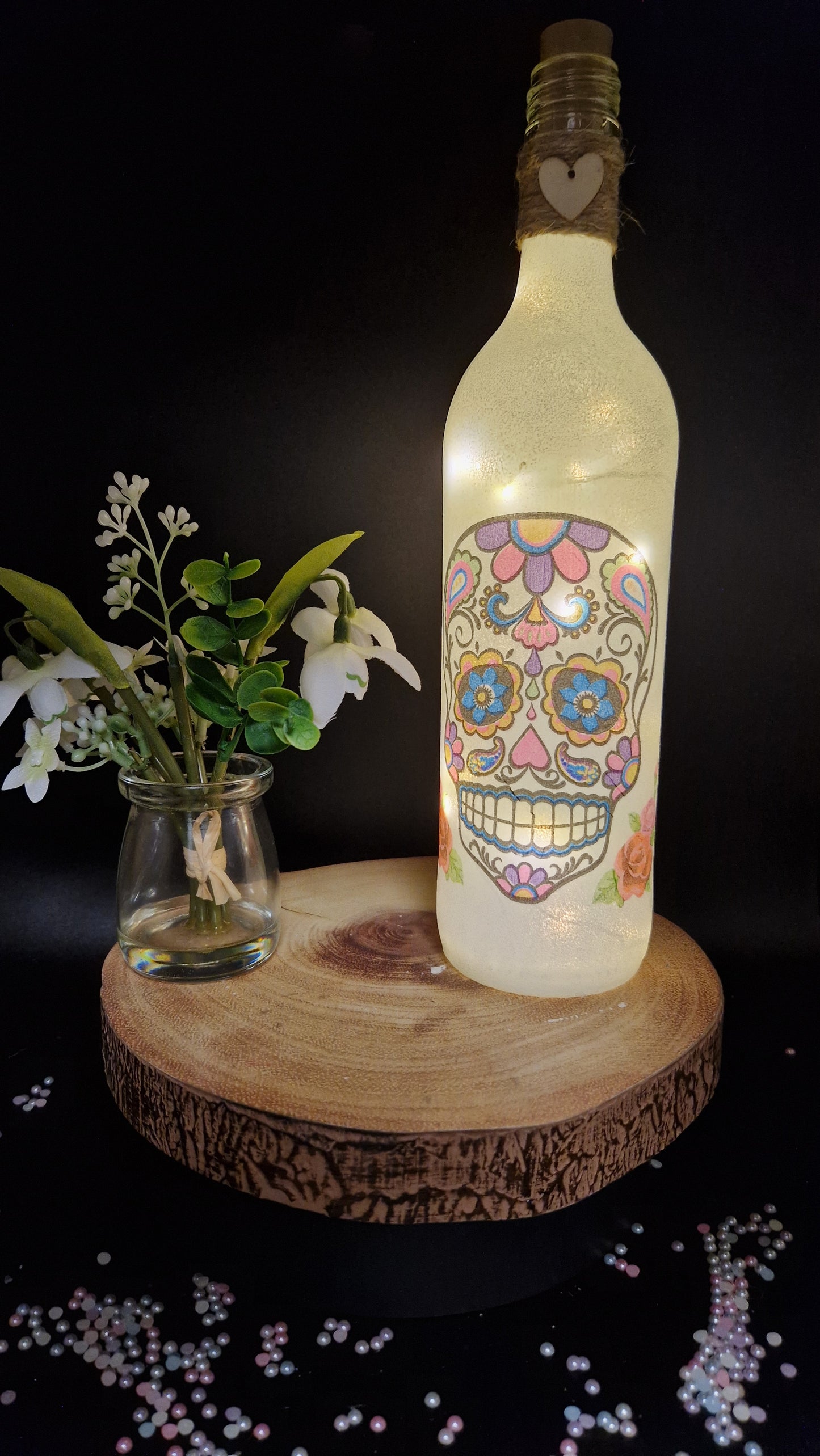 Sugar Skull Light up Bottle