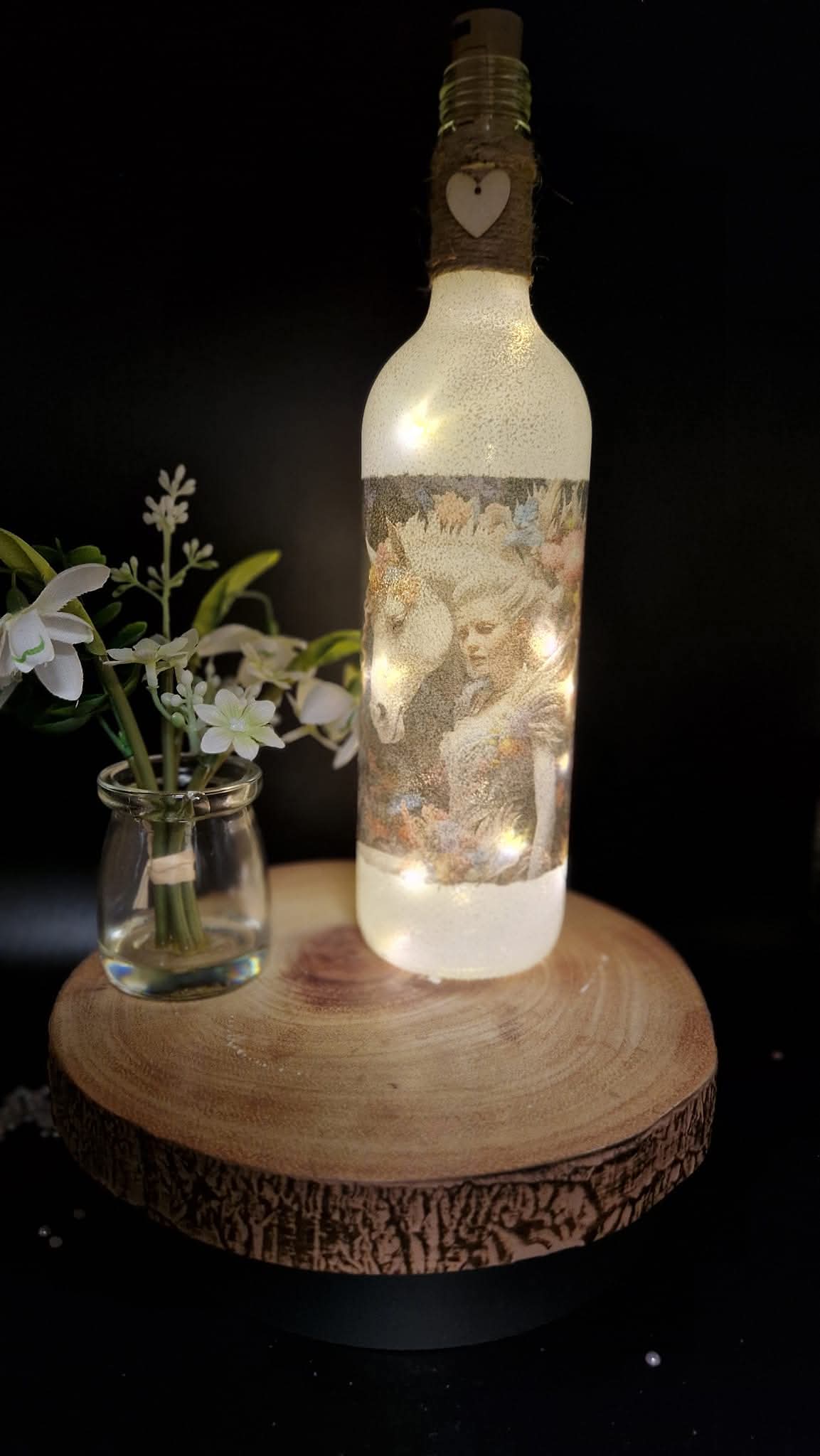 Beautiful woman and horse Light Up Bottle