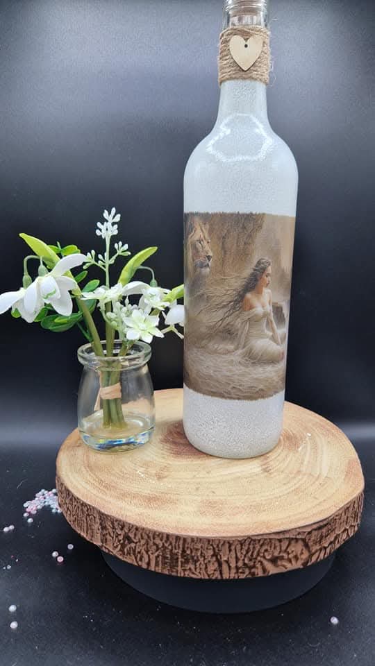 Beautiful woman and Lion Light up Bottle