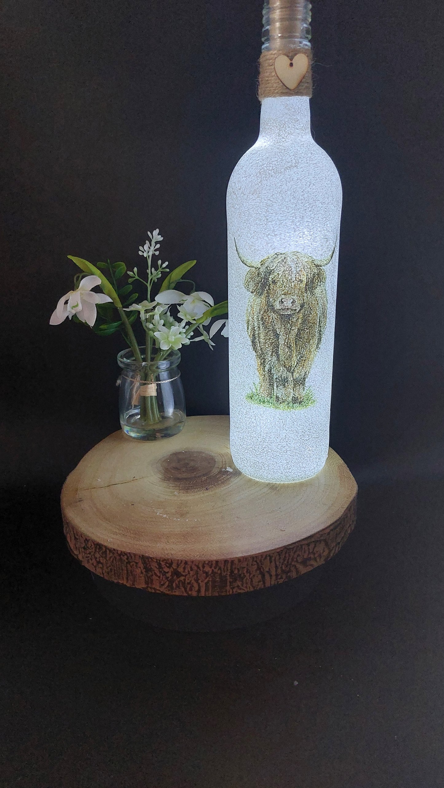Highland Cow Standing Light up Bottle