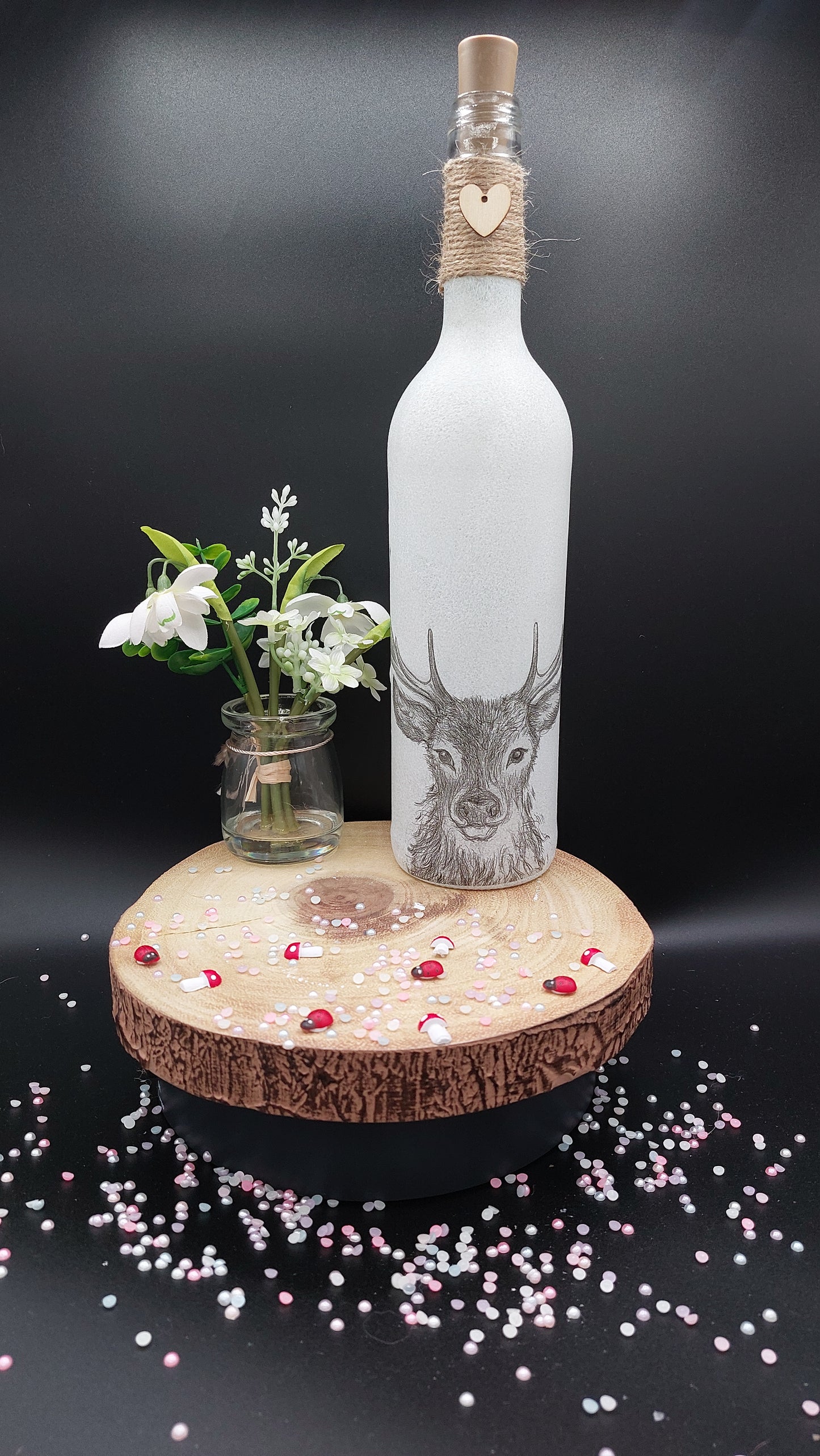 Black and white Stag Light Up Bottle