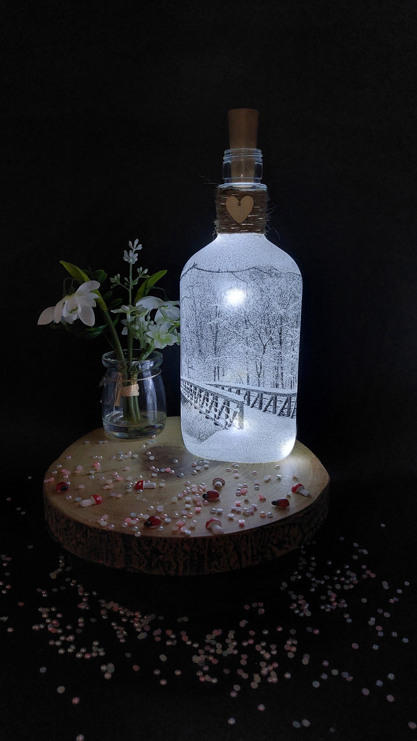 Snowy Bridge Light Up Bottle