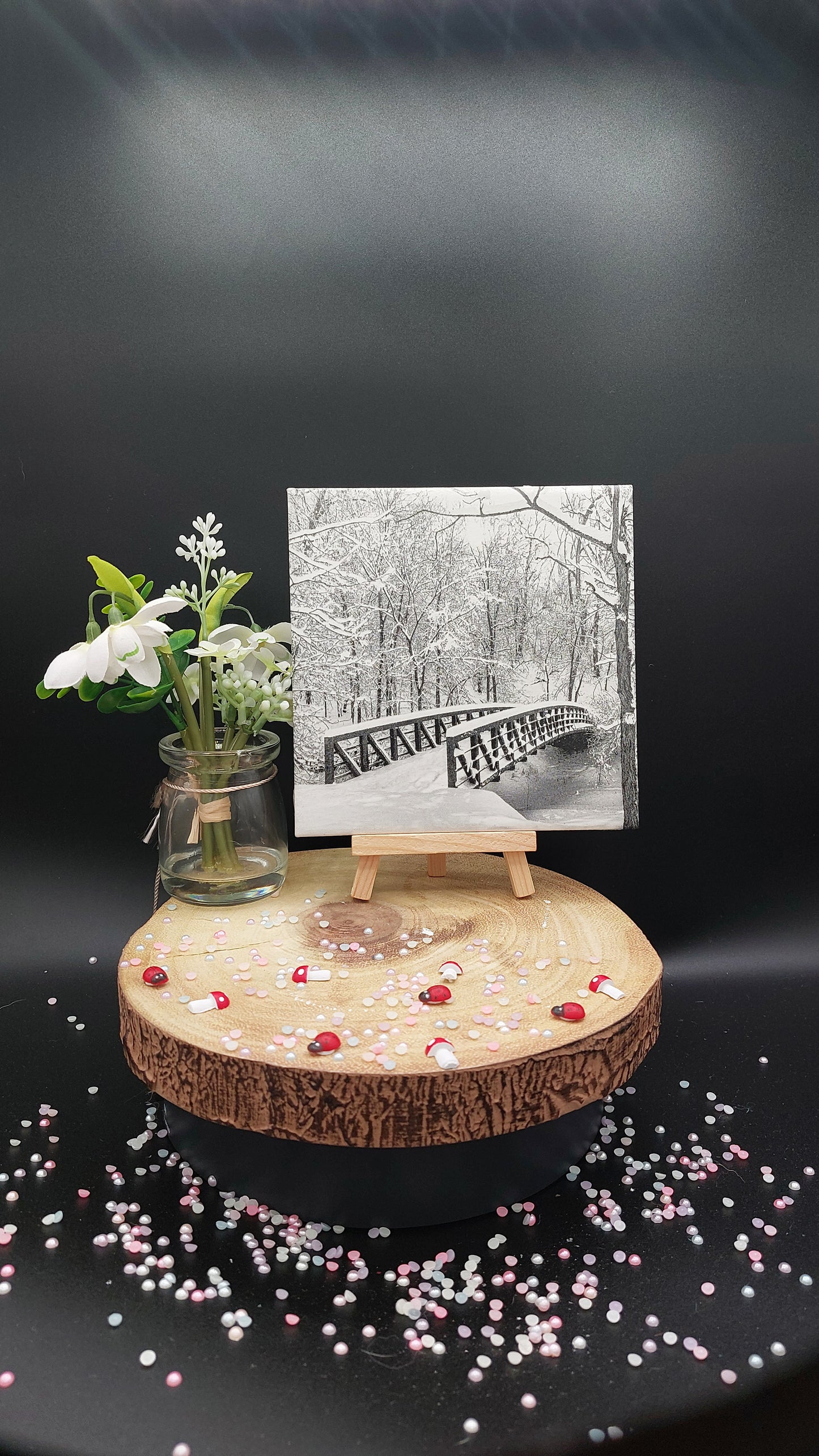 Snowy Bridge Decorative Tile