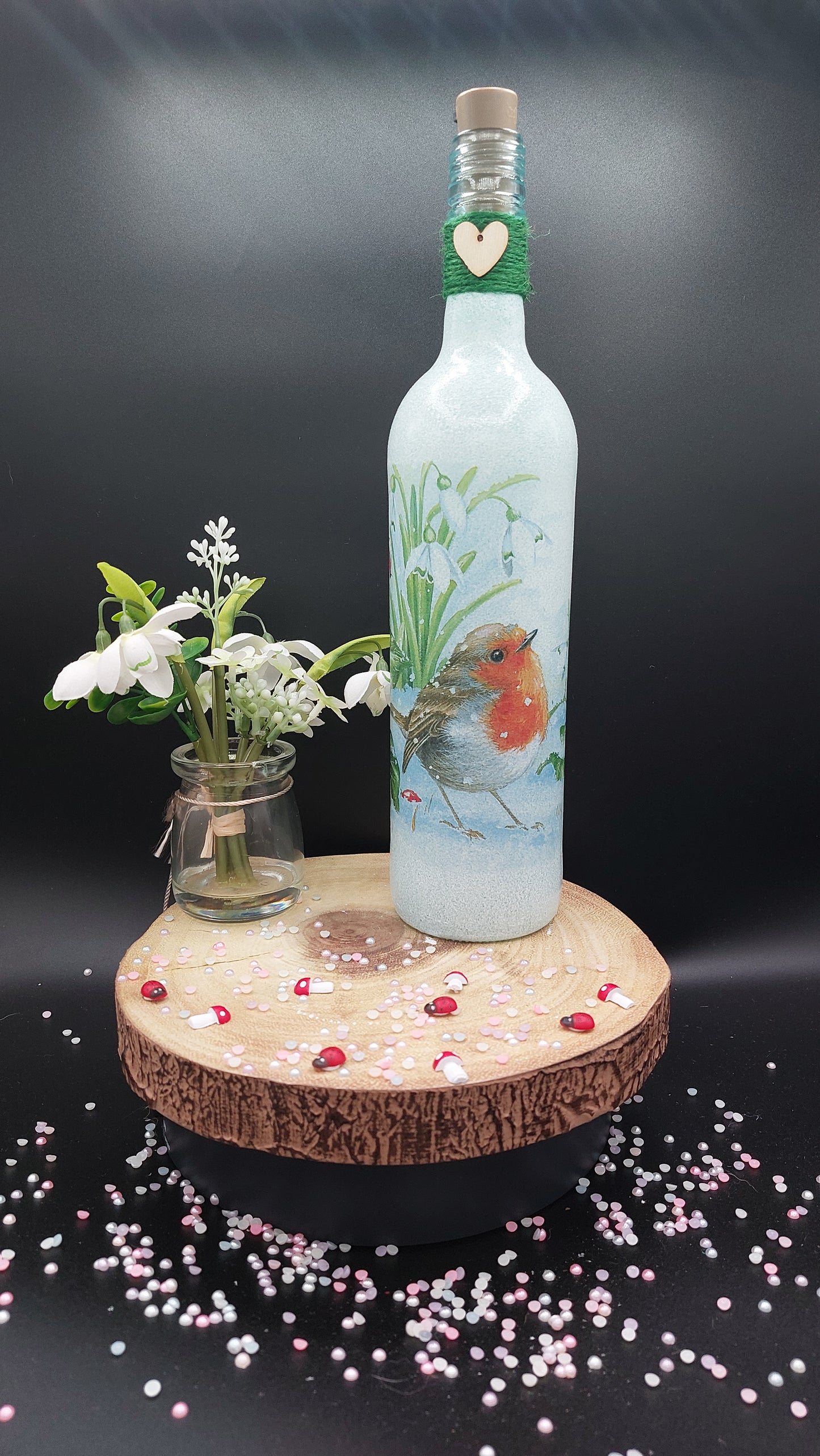 Snowdrop Robin Light Up Bottle PREORDER