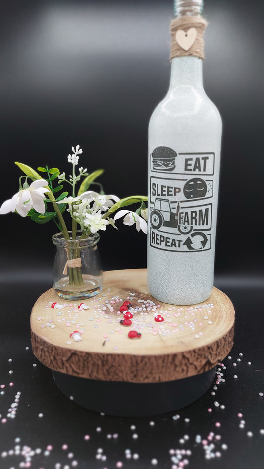 Eat Sleep Farm Repeat Light up Bottle