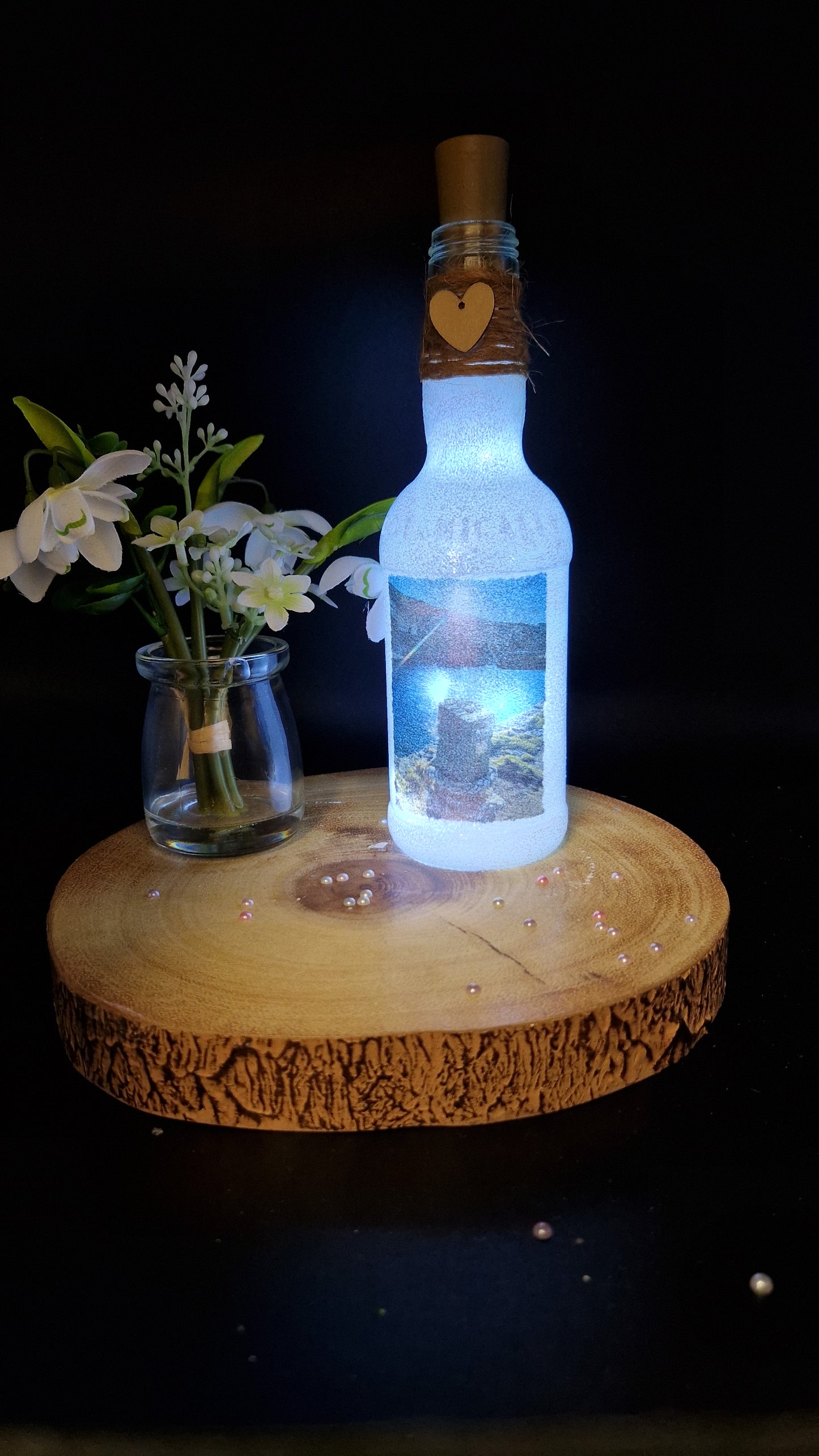 Small Ballintoy Harbour light up bottle