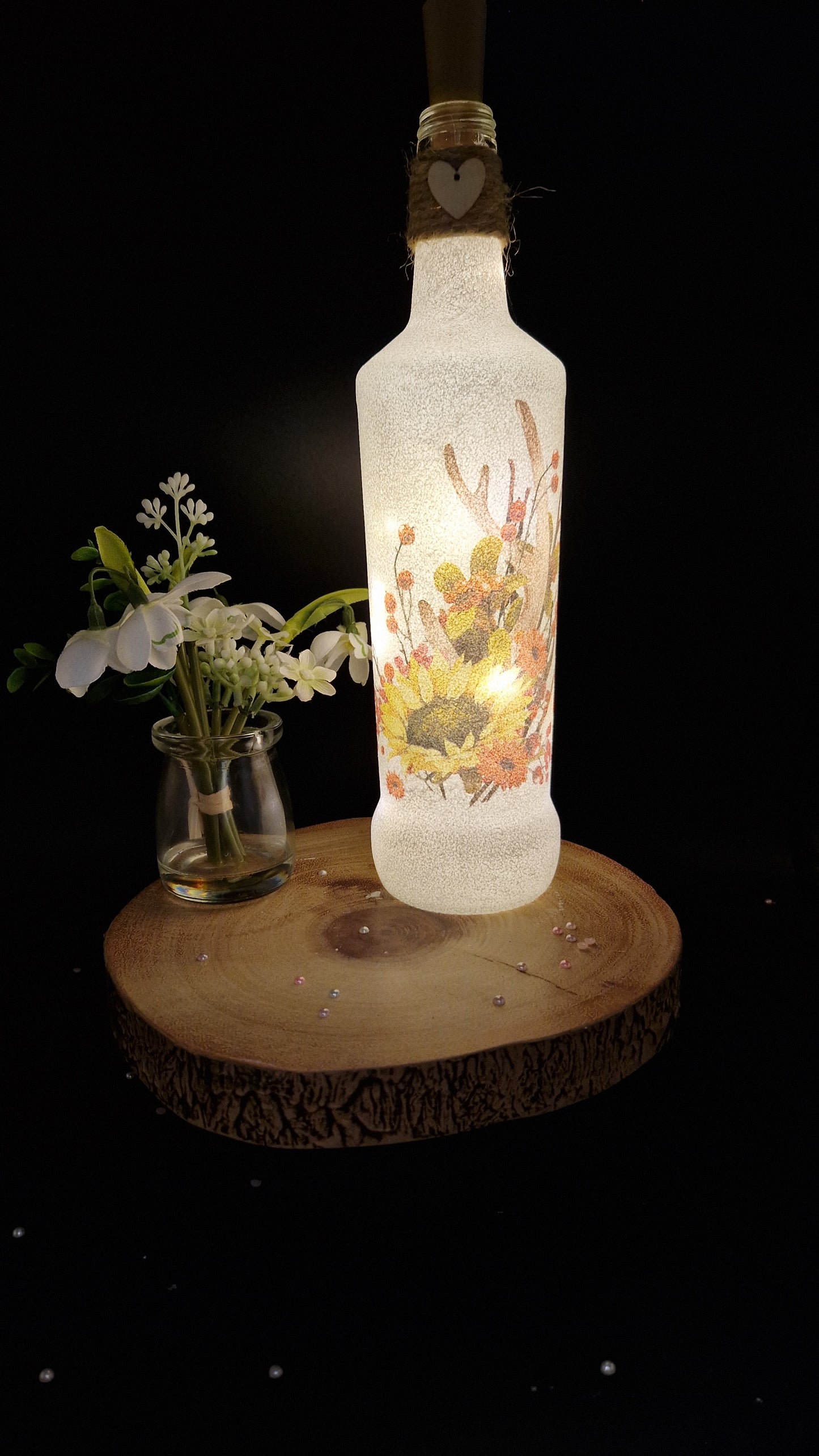 Autumn Sunflowers Light up Bottle