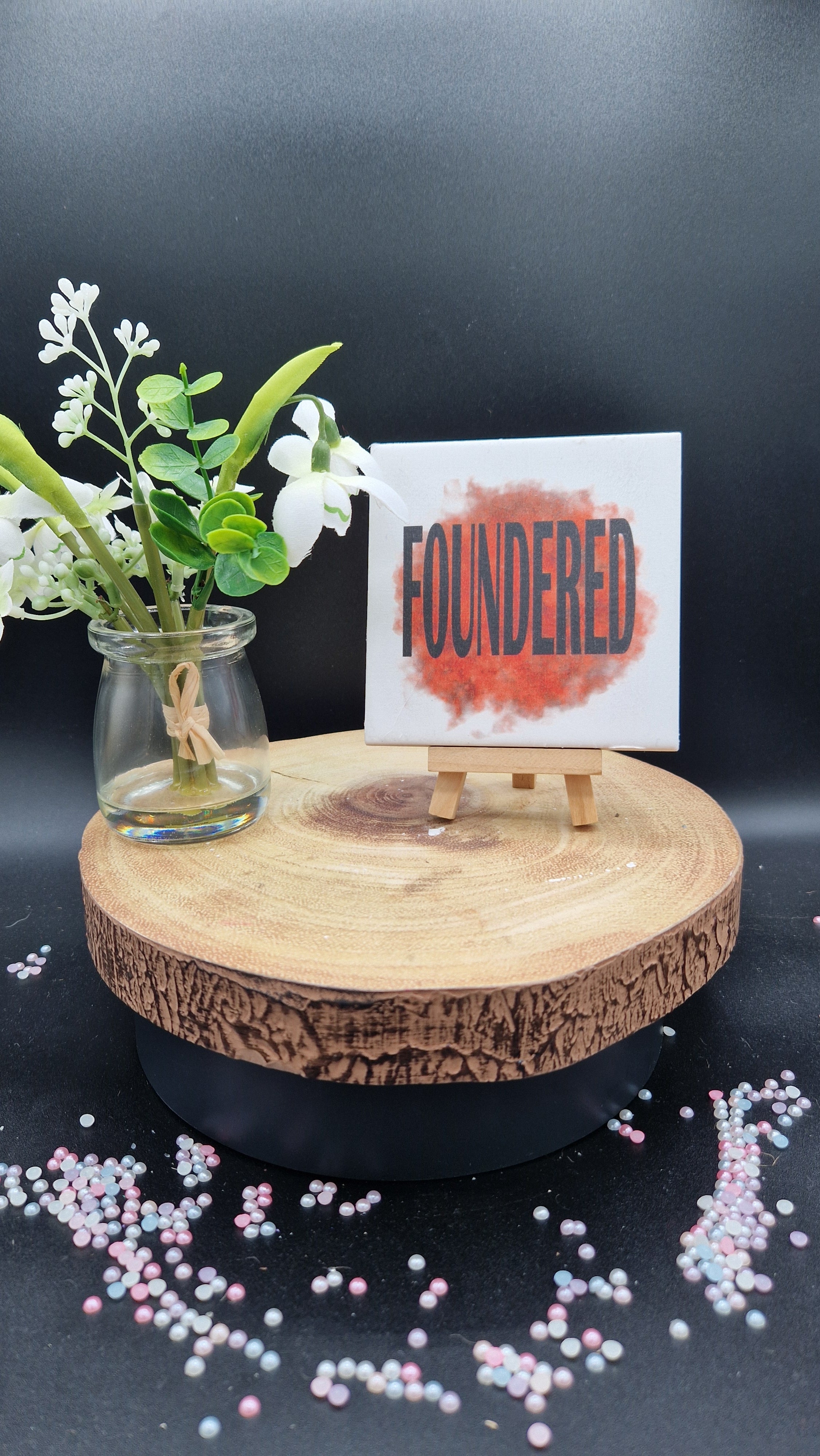 Foundered Slogan Coaster – The Snowdrop Workshop