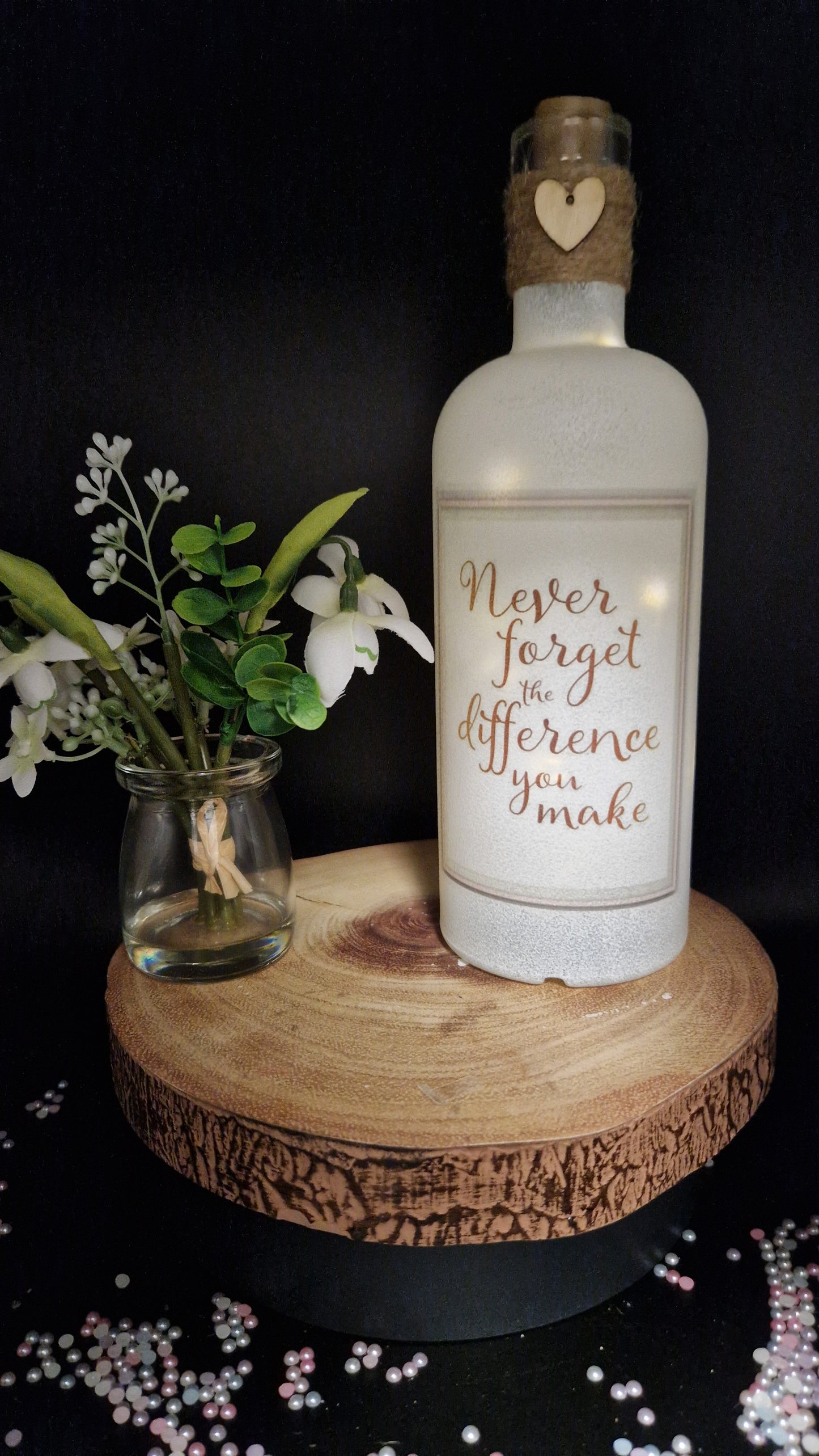 Never forget the difference you make Light up Bottle