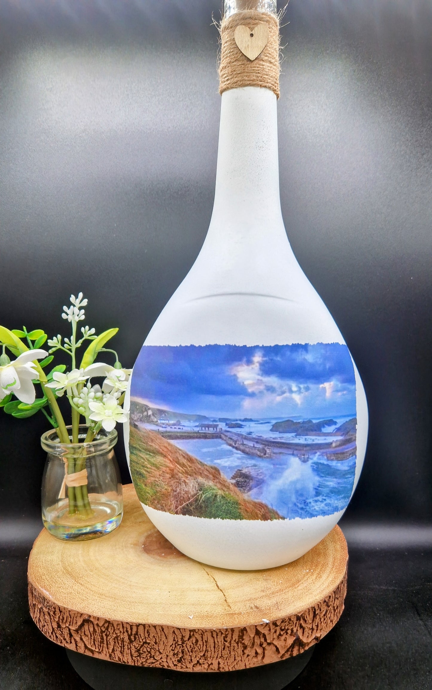 Ballintoy Harbour light up bottle