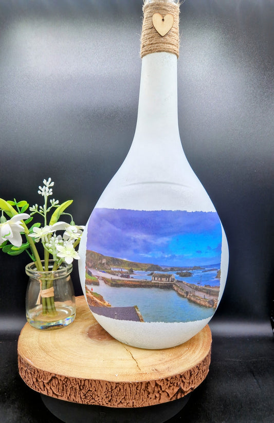 Ballintoy Harbour light up bottle