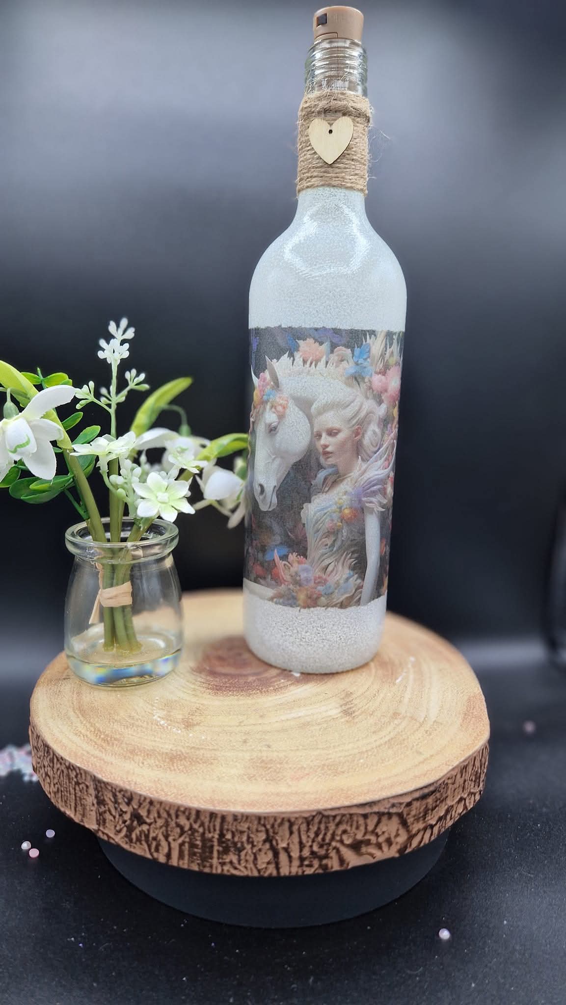 Beautiful woman and horse Light Up Bottle