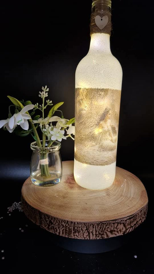 Beautiful woman and Lion Light up Bottle