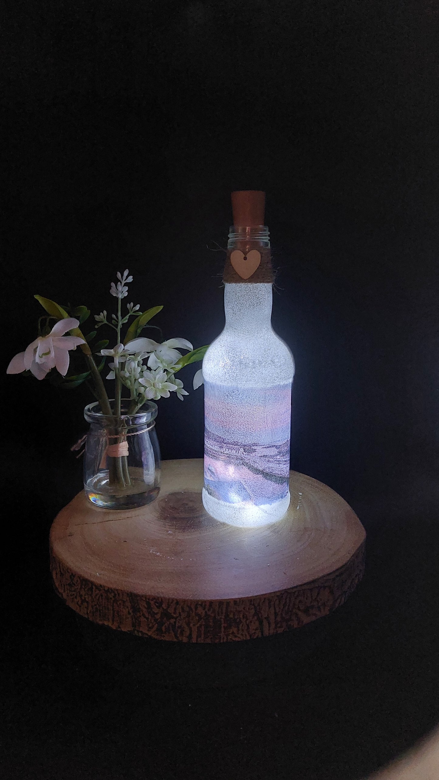 Ballintoy Harbour light up bottle