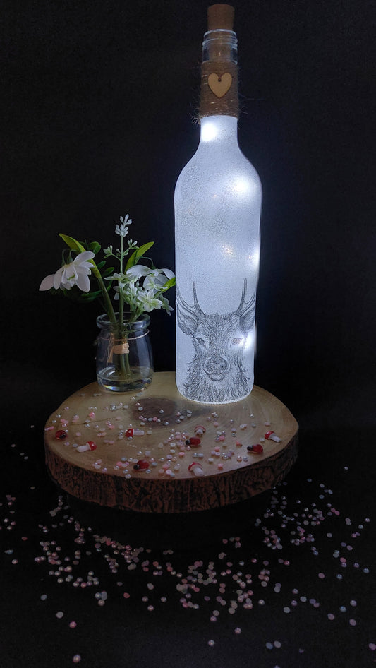 Black and white Stag Light Up Bottle
