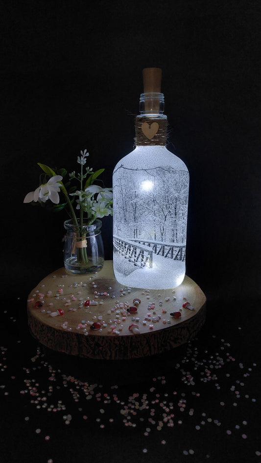 Snowy Bridge Light Up Bottle