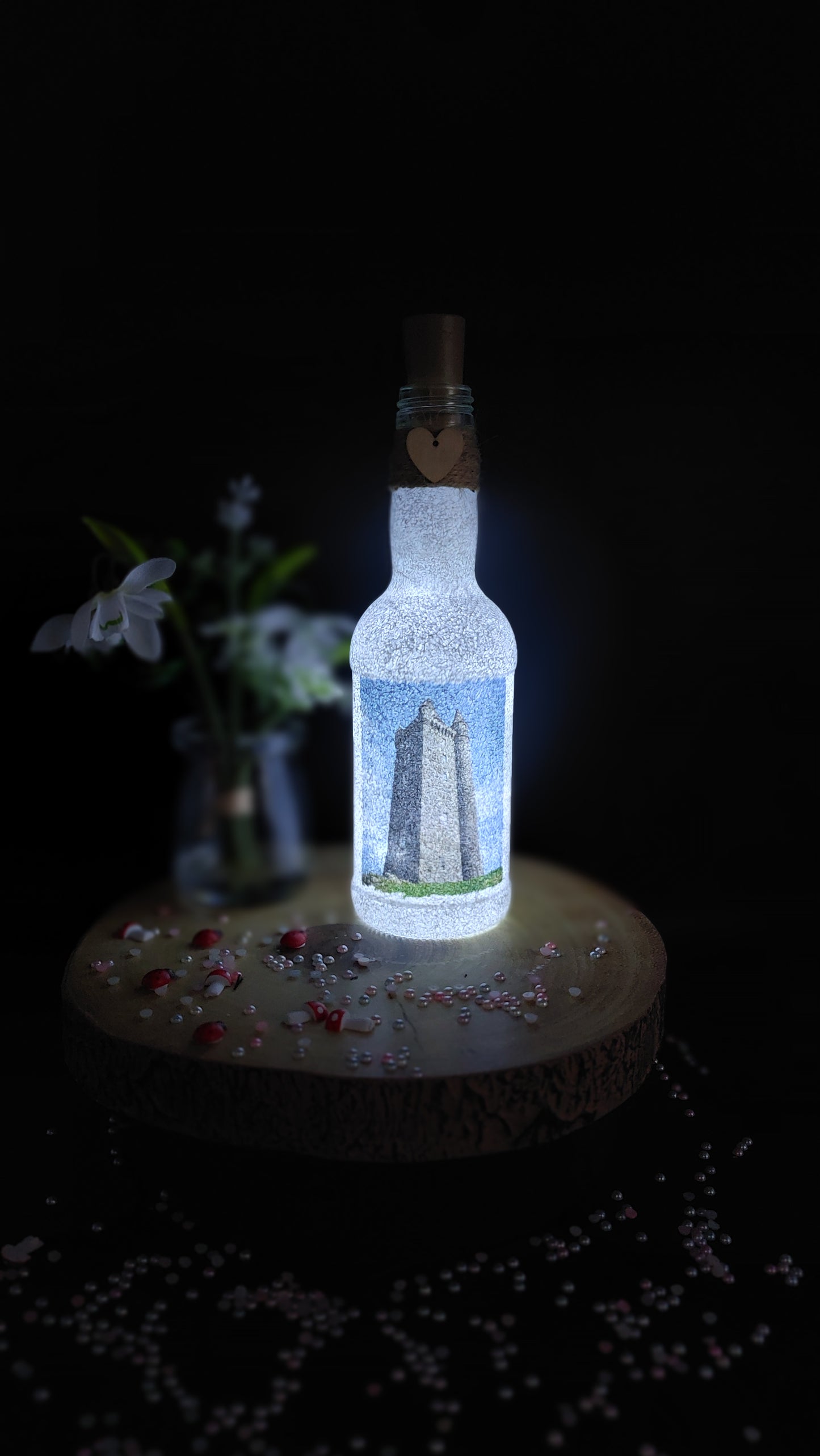 Scrabo Tower light up bottle